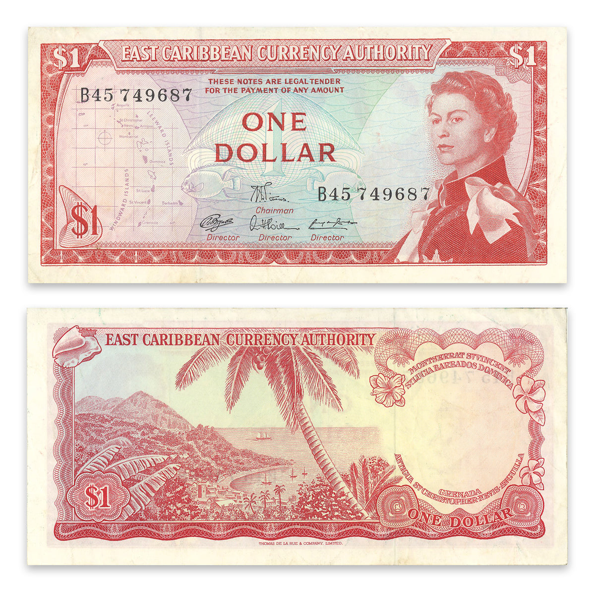 East Caribbean States 1 Dollar 1965 P# 13d VF-30