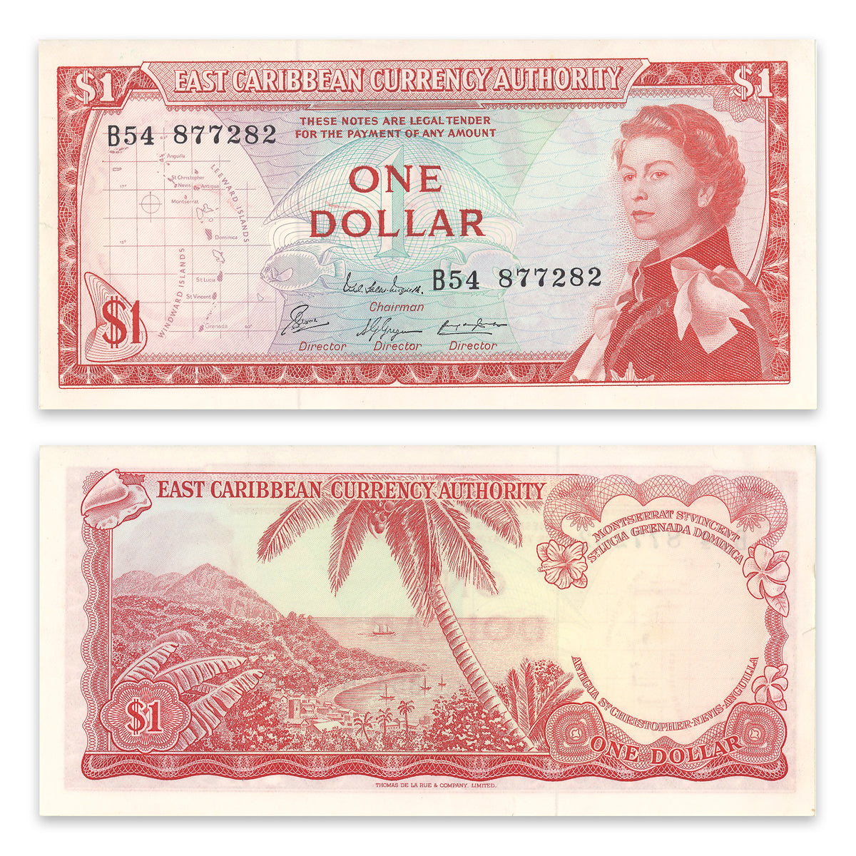East Caribbean States 1 Dollar 1965 P# 13e AU-55