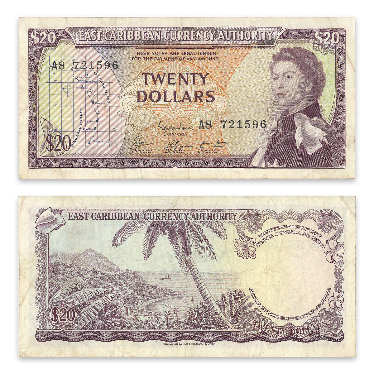 East Caribbean States 20 Dollars 1965 P# 15f VF-20
