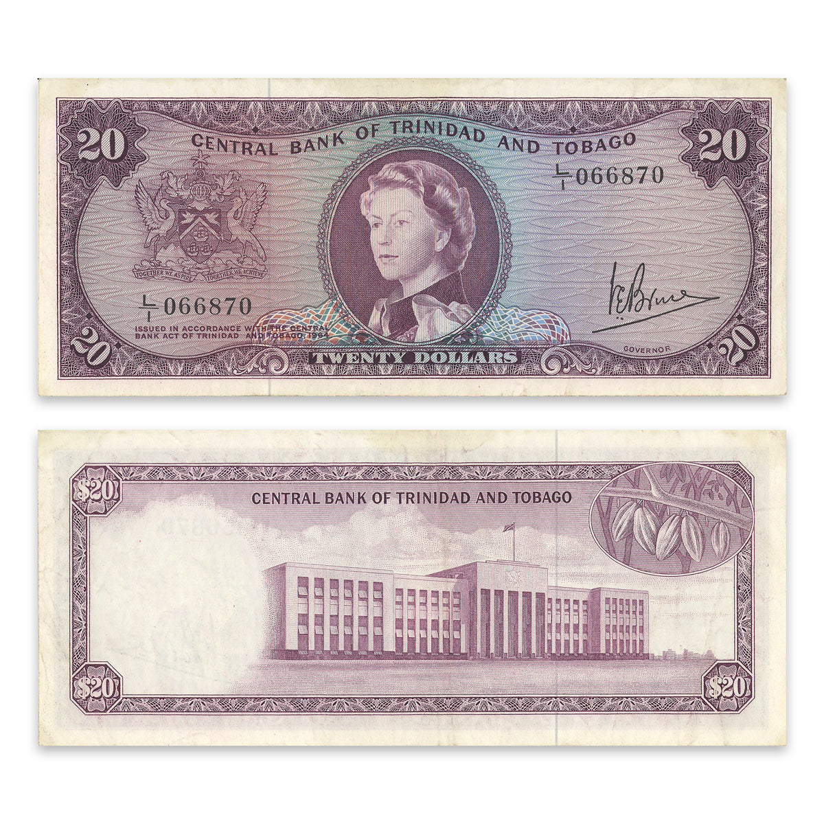 Trinidad & Tobago 20 Dollars 1964 P# 29c VF-35