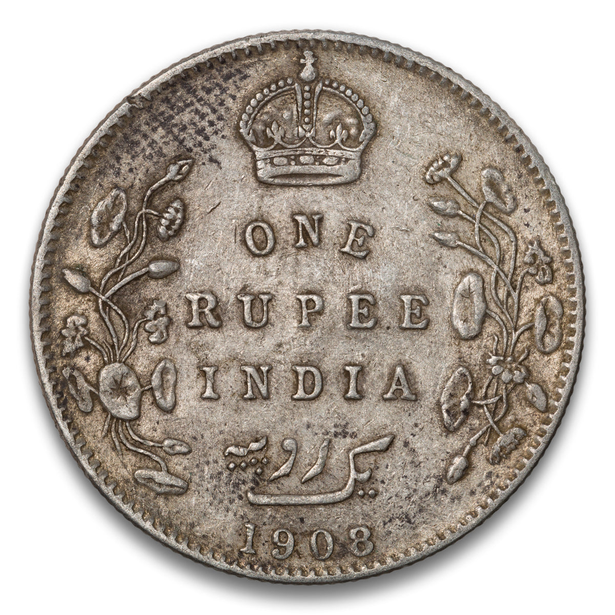 India Silver 1 Rupee 1908