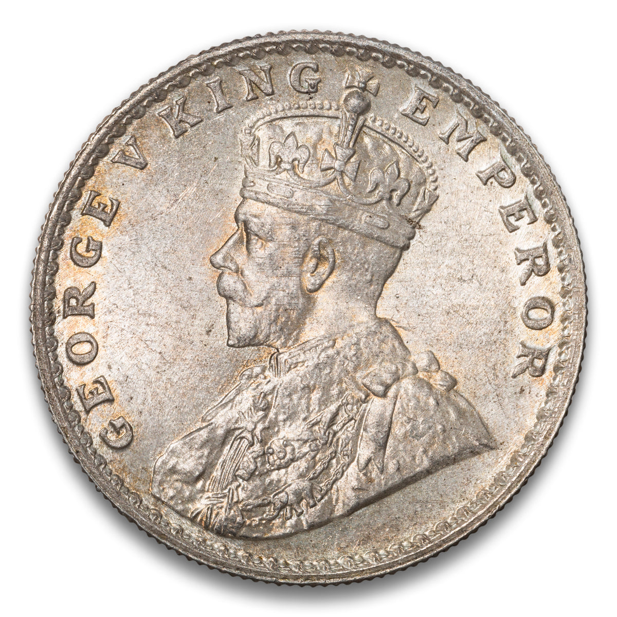 India Silver 1 Rupee 1918