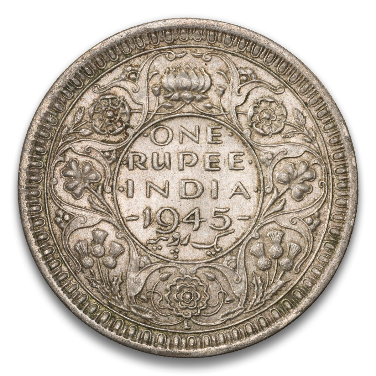 India Silver 1 Rupee 1945