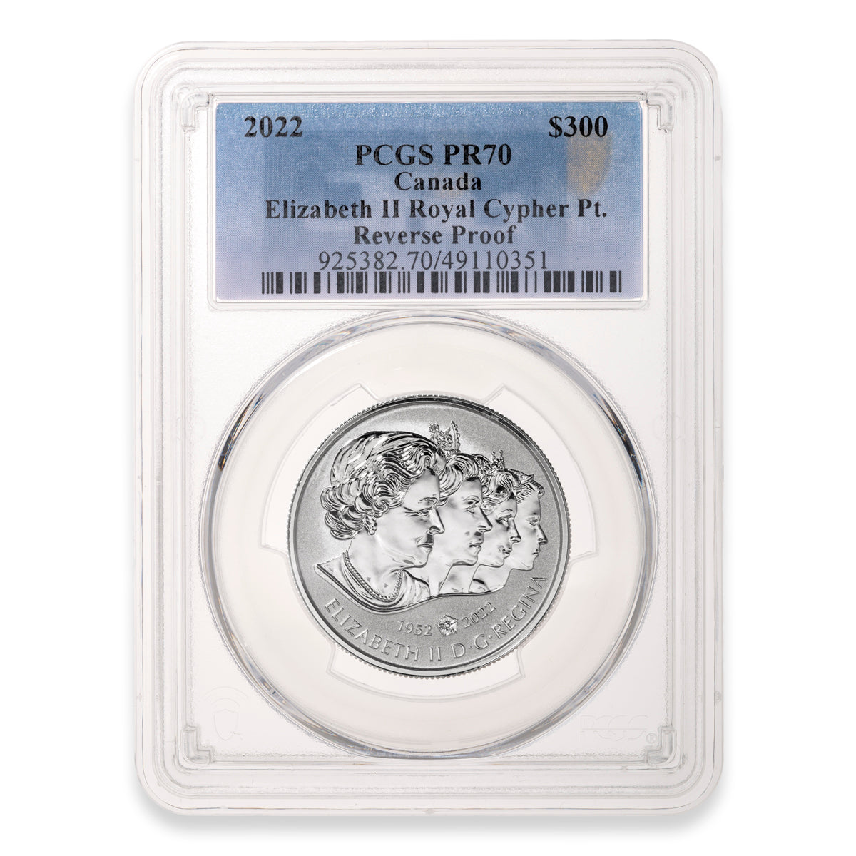 2022 $300 Queen Elizabeth II's Royal Cypher - Pure Platinum Coin