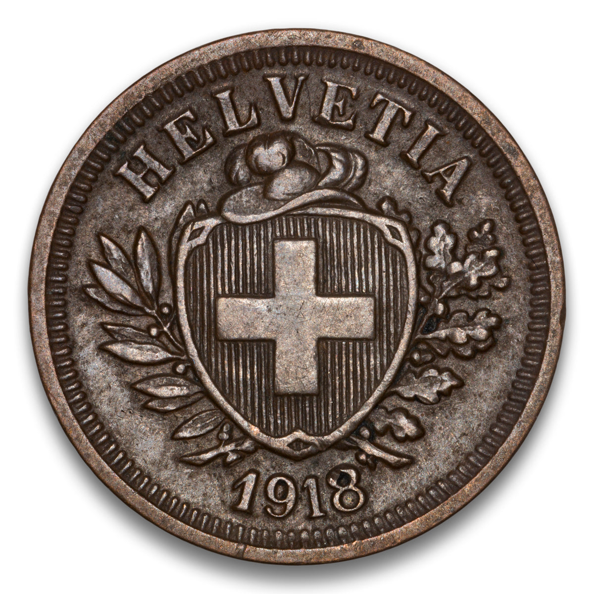 Switzerland Bronze 1 Rappen 1918 B