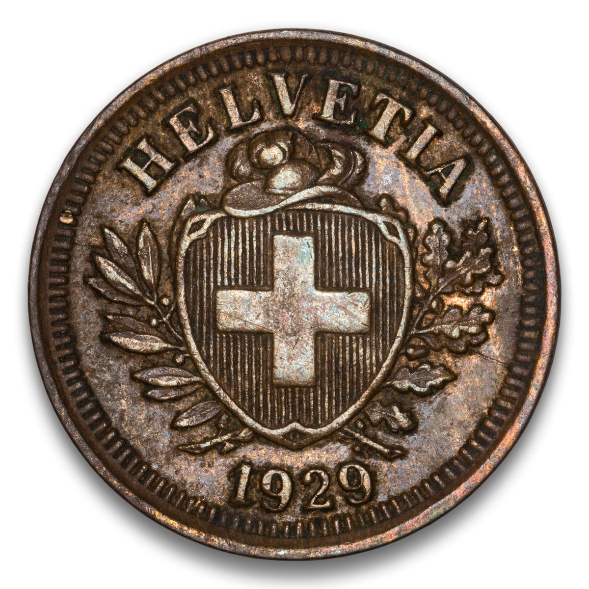 Switzerland Bronze 1 Rappen 1929 B