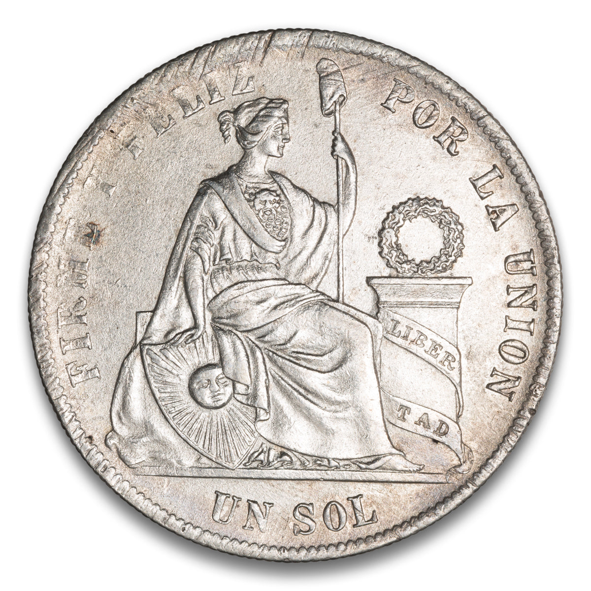 Peru Silver 1 Sol 1875 YJ
