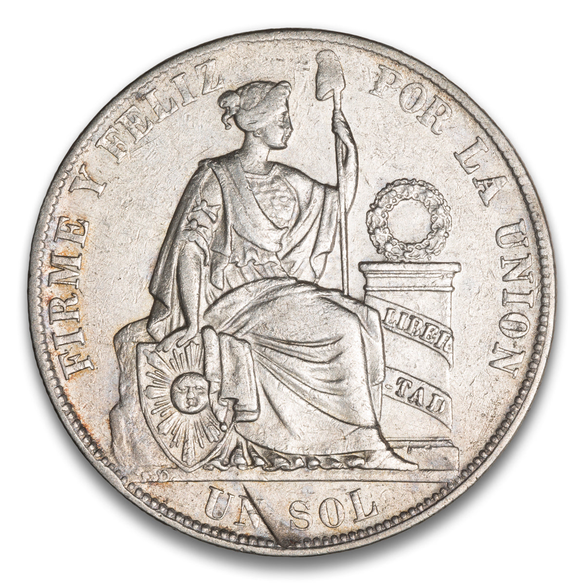 Peru Silver 1 Sol 1883 FN