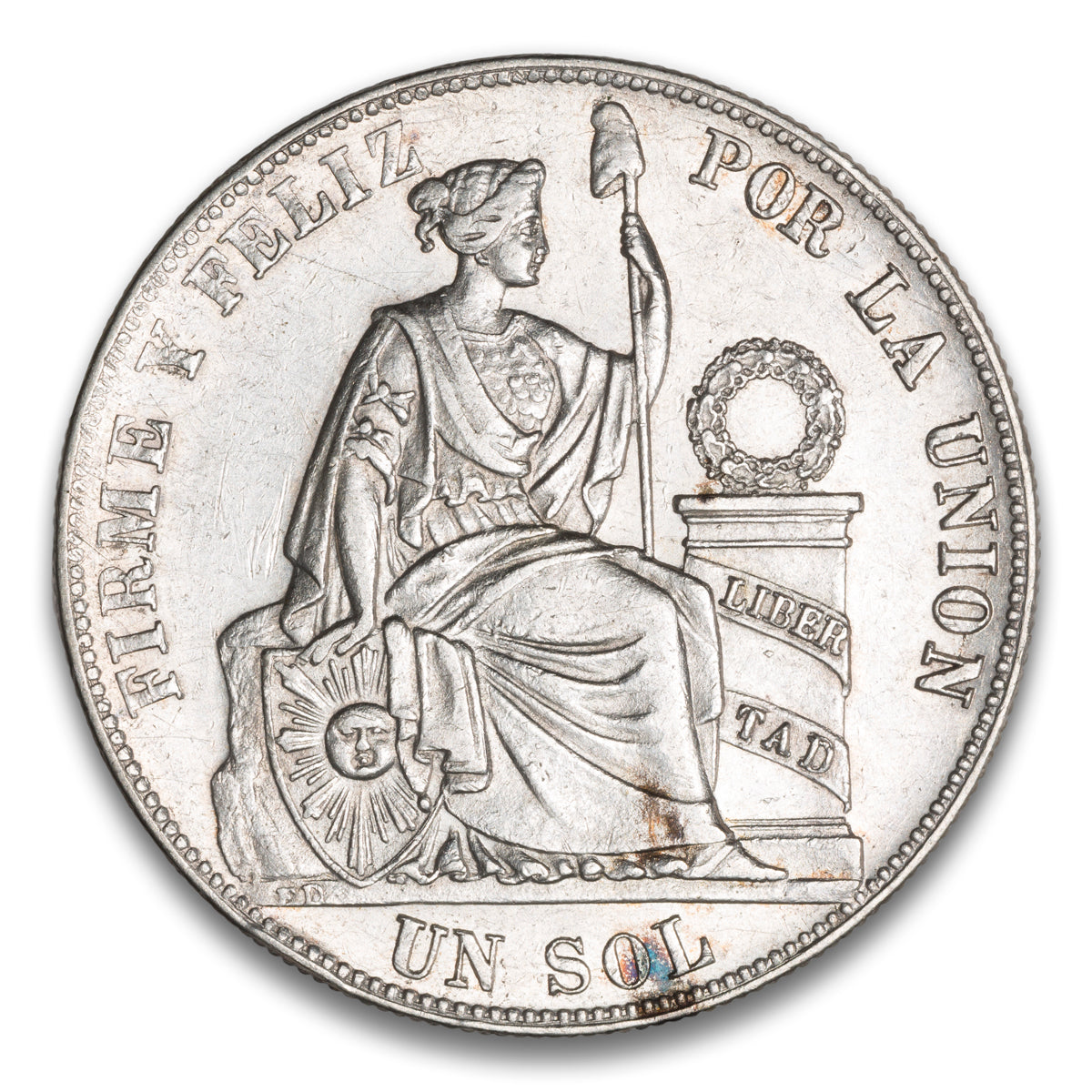 Peru Silver 1 Sol 1884 RD