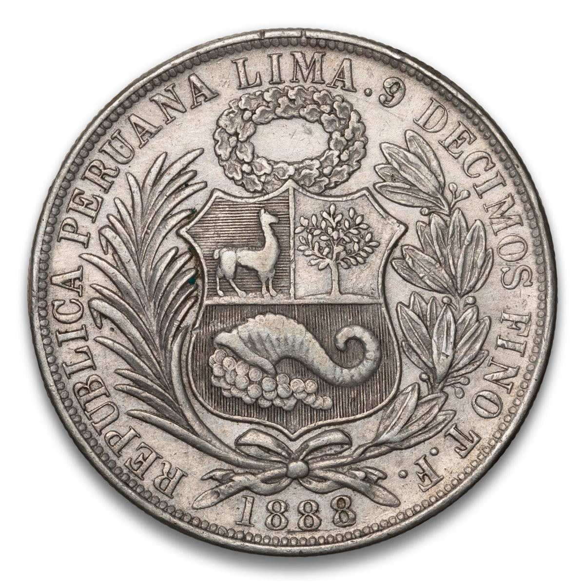 Peru Silver 1 Sol 1888 TF