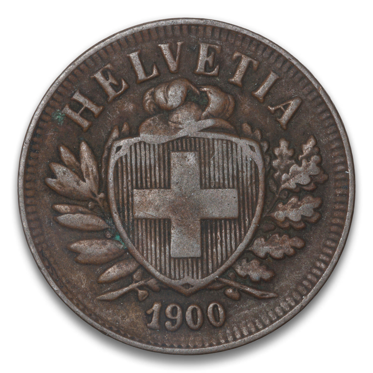 Switzerland Bronze 2 Rappen 1900 B