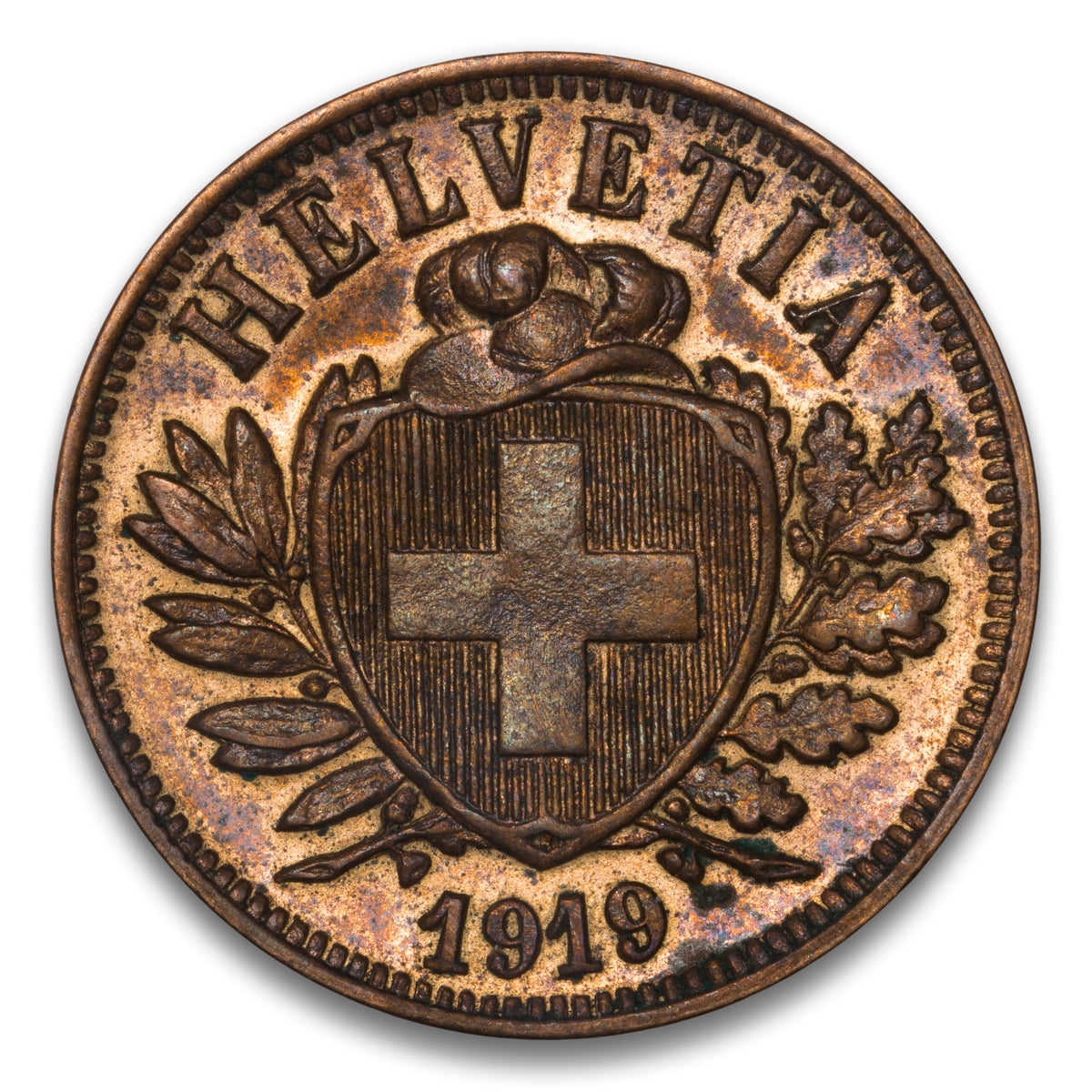 Switzerland Bronze 2 Rappen 1919 B