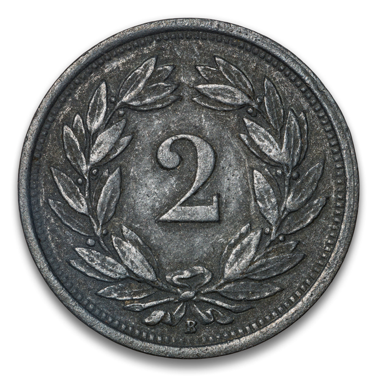 Switzerland Base 2 Rappen 1944 B