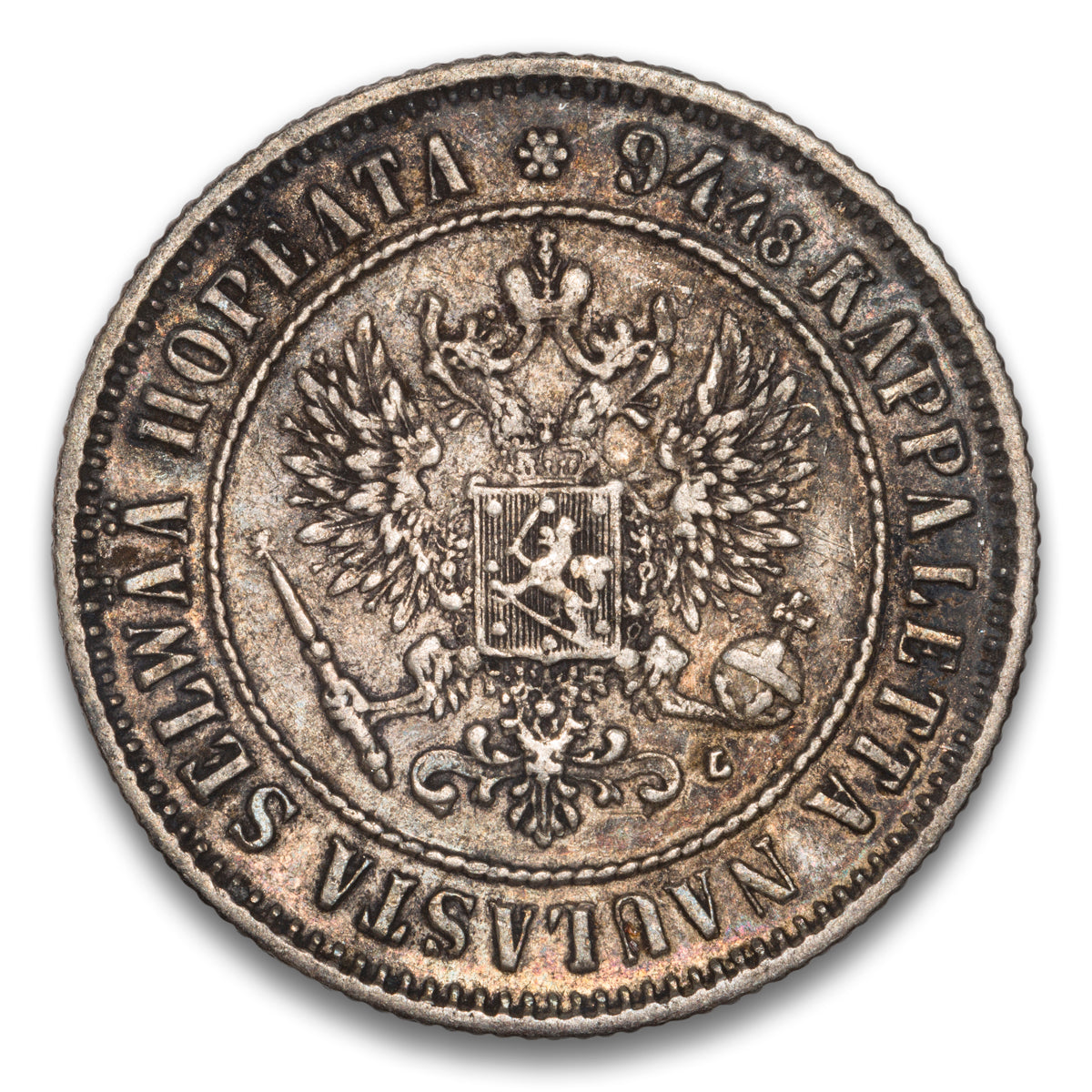 Finland Silver 1 Markka 1892 L
