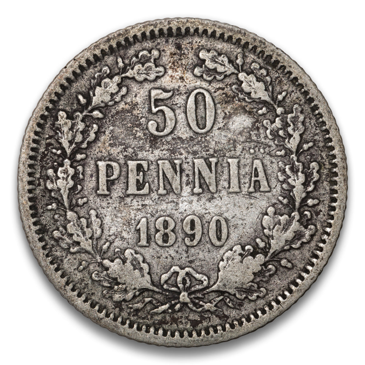 Finland Silver 50 Pennia 1890 L