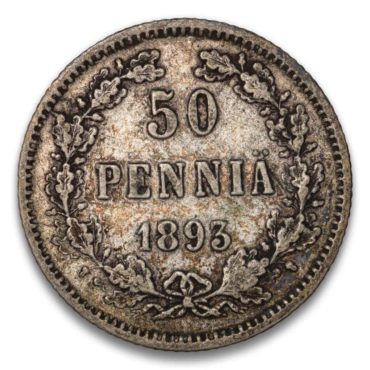Finland Silver 50 Pennia 1893 L