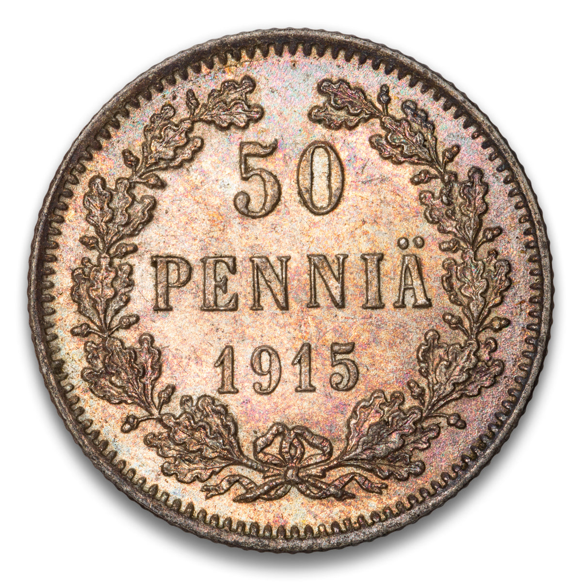 Finland Silver 50 Pennia 1915 S