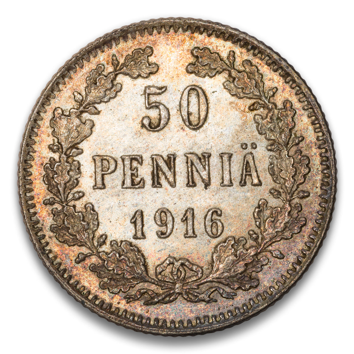 Finland Silver 50 Pennia 1916 S