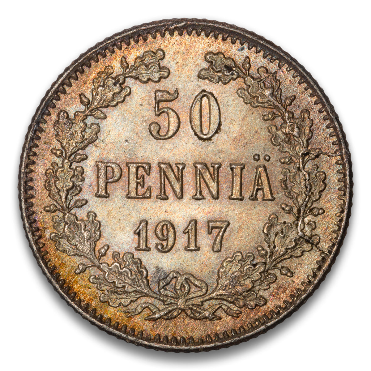 Finland Silver 50 Pennia 1917 S