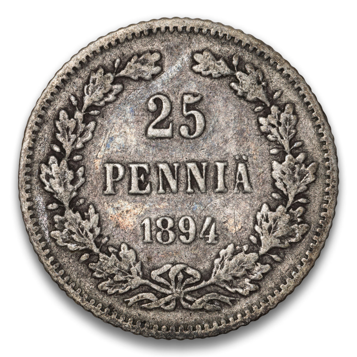 Finland Silver 25 Pennia 1894 L