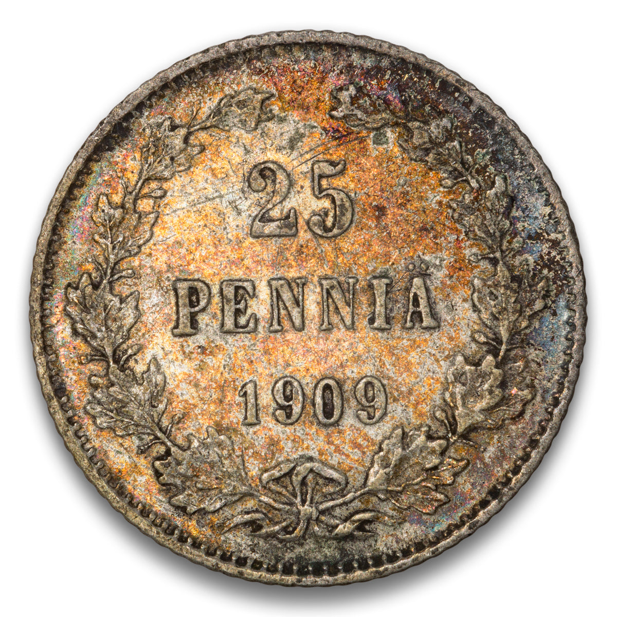 Finland Silver 25 Pennia 1909 L