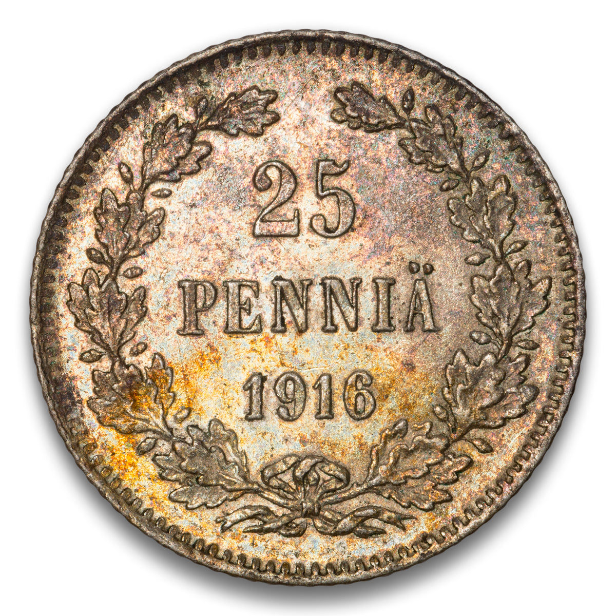Finland Silver 25 Pennia 1916 S