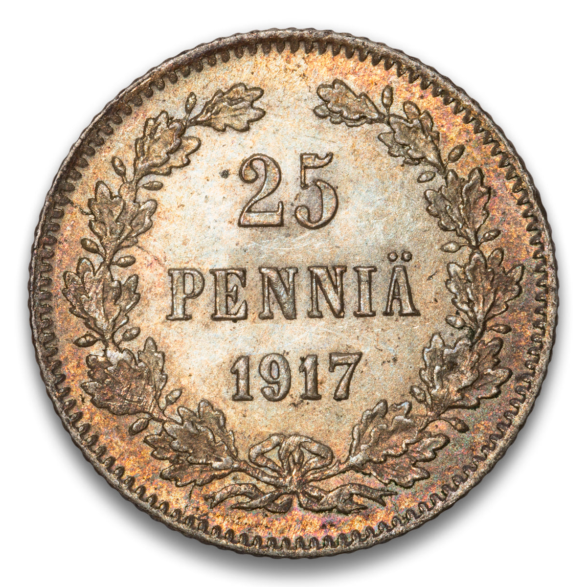 Finland Silver 25 Pennia 1917 S