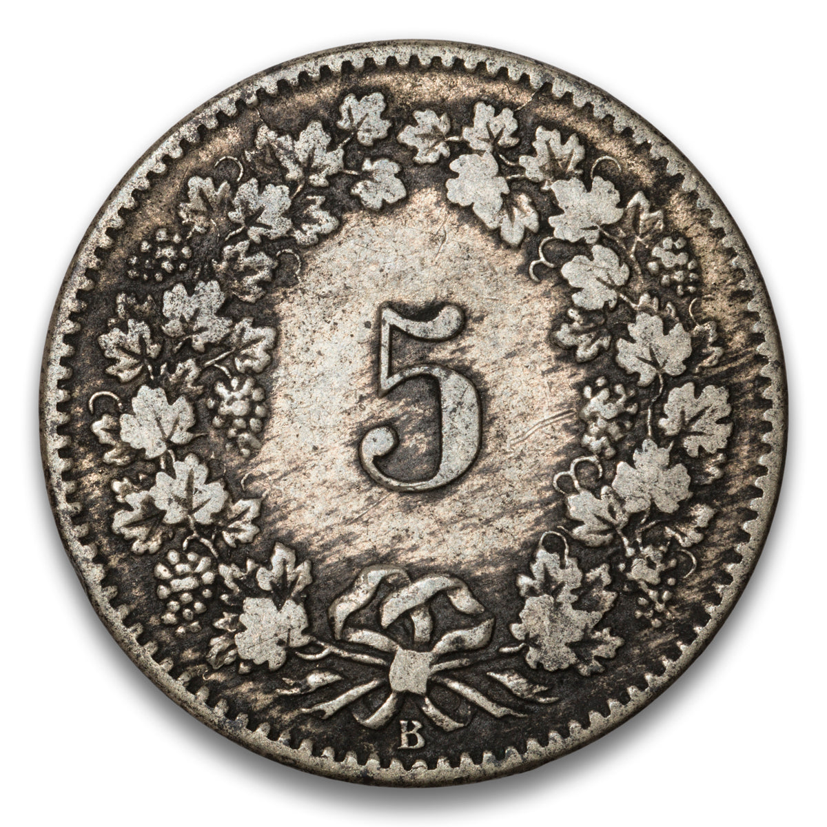 Switzerland Bronze 5 Rappen 1873 B