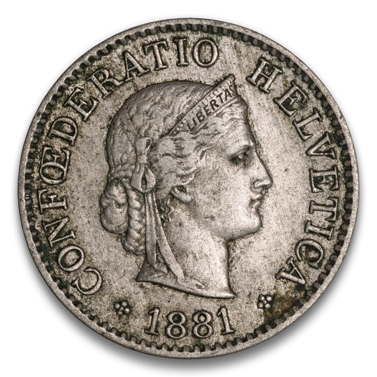 Switzerland Bronze 5 Rappen 1881 B