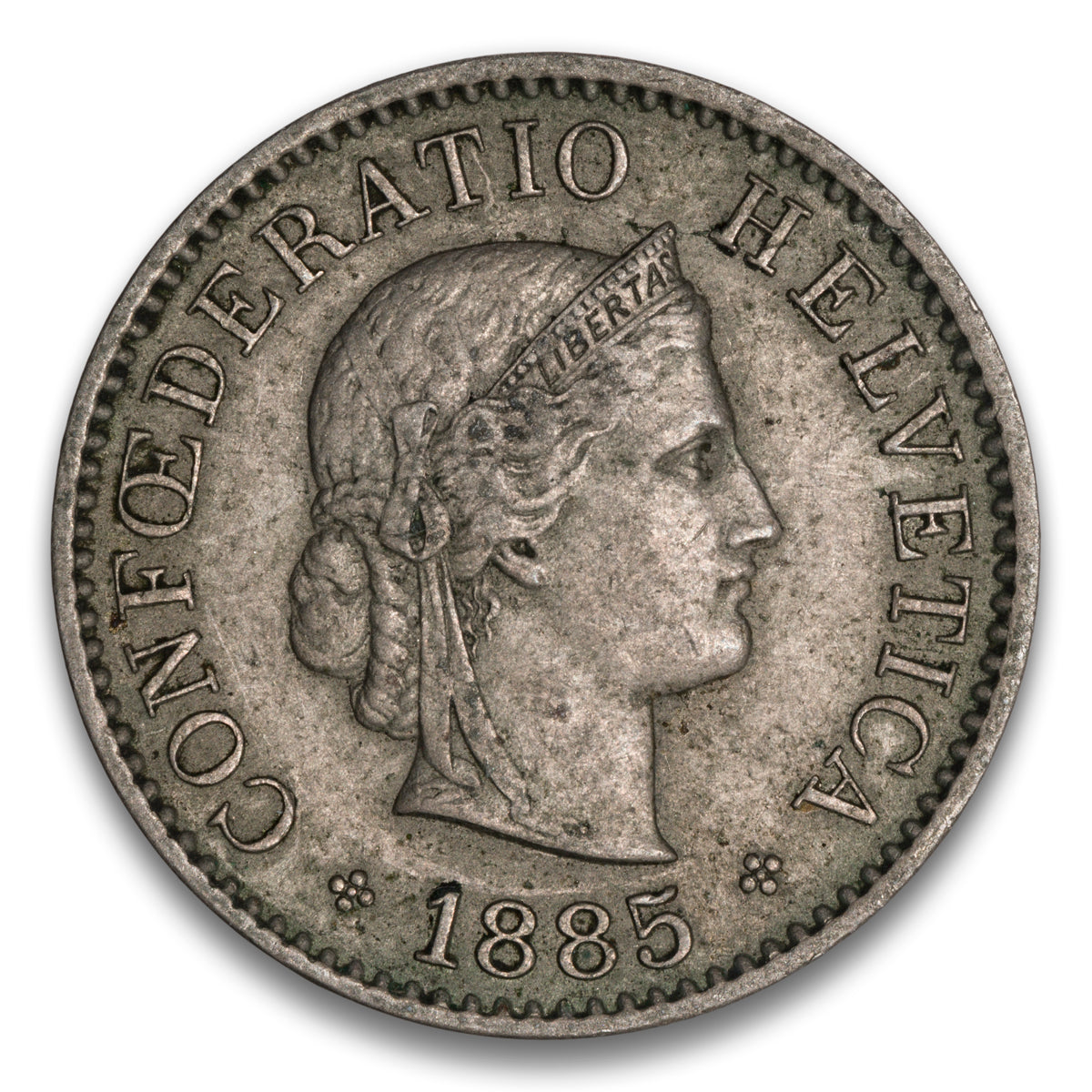 Switzerland Bronze 5 Rappen 1885 B