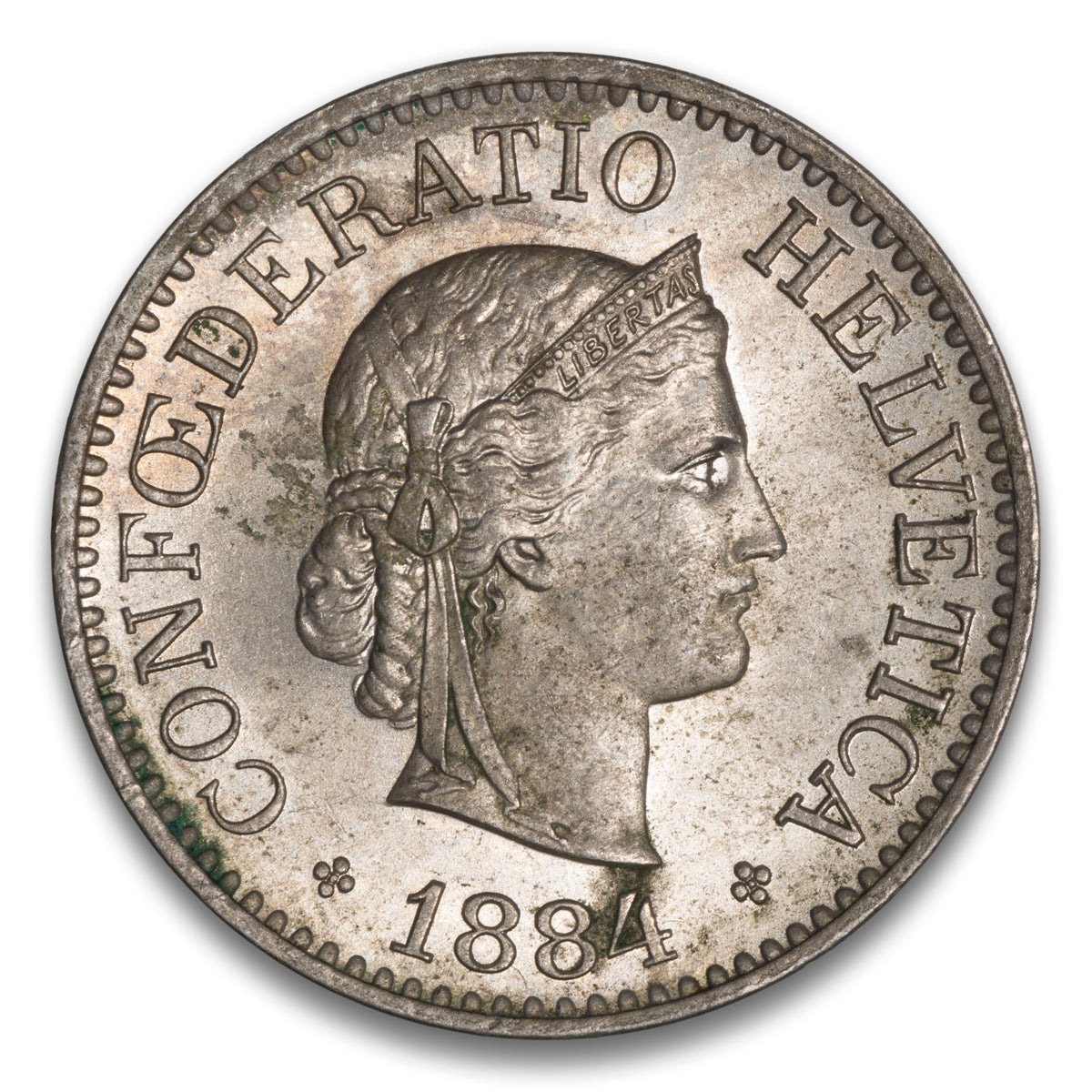 Switzerland 10 Rappen 1884 B