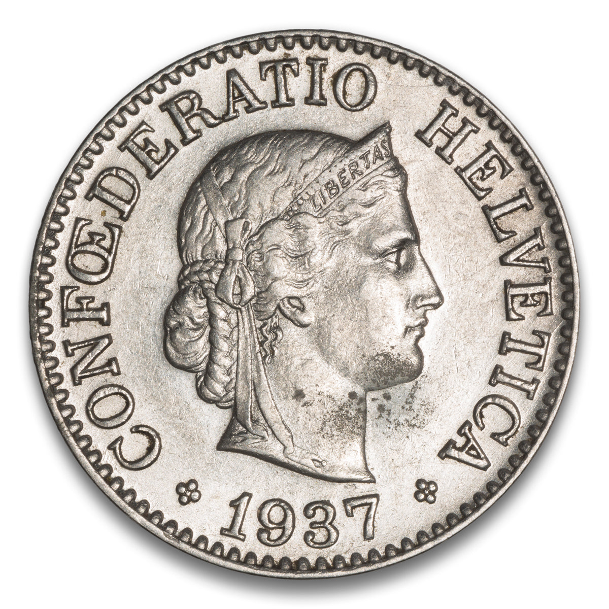 Switzerland 10 Rappen 1937 B