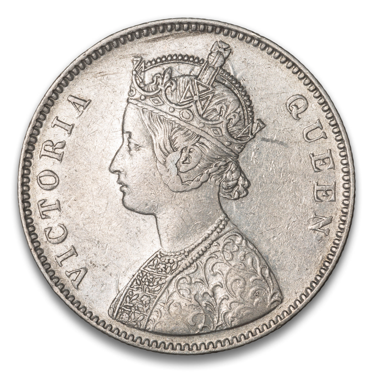 British India 1 Rupee 1862 type 2