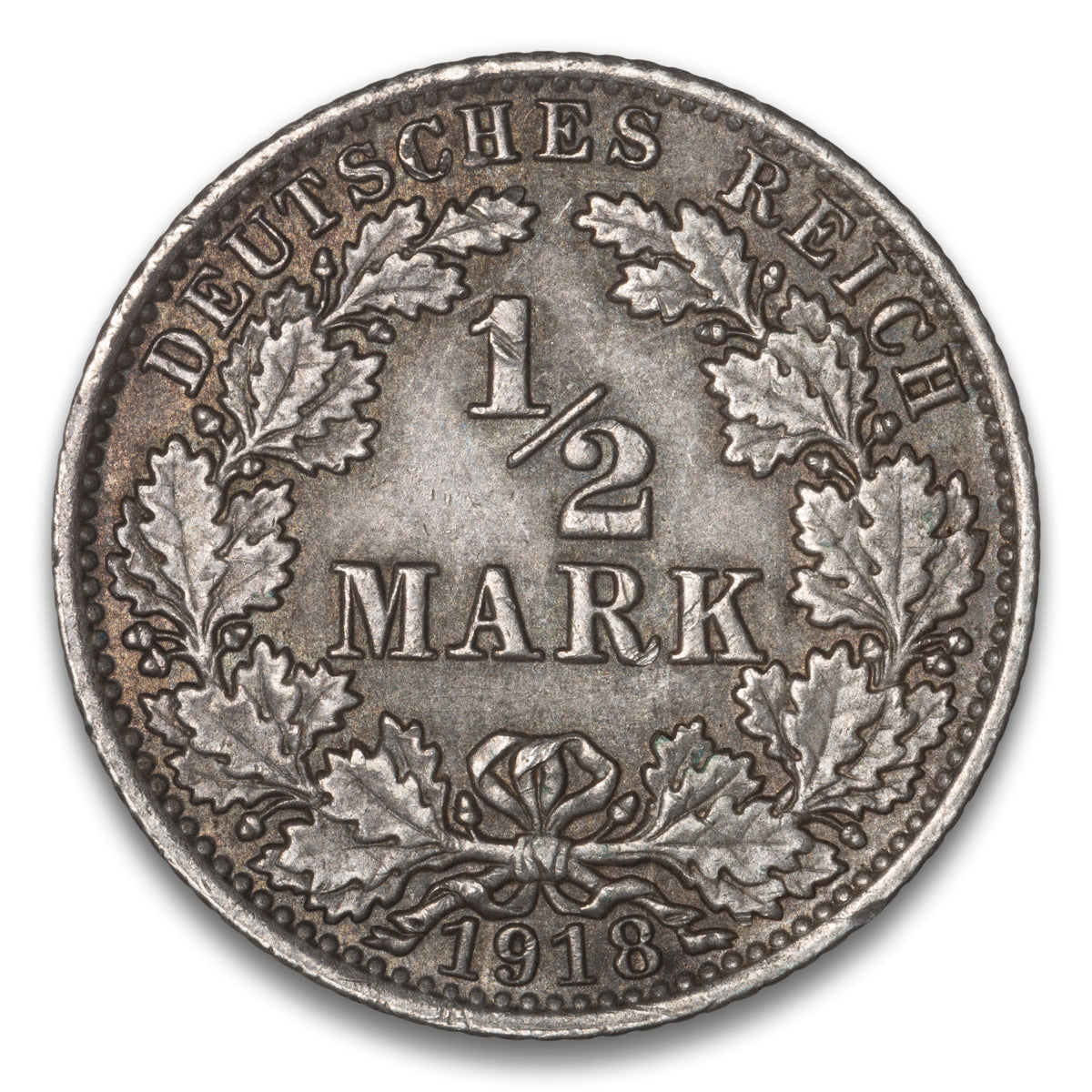 Germany 1/2 Mark 1918 A