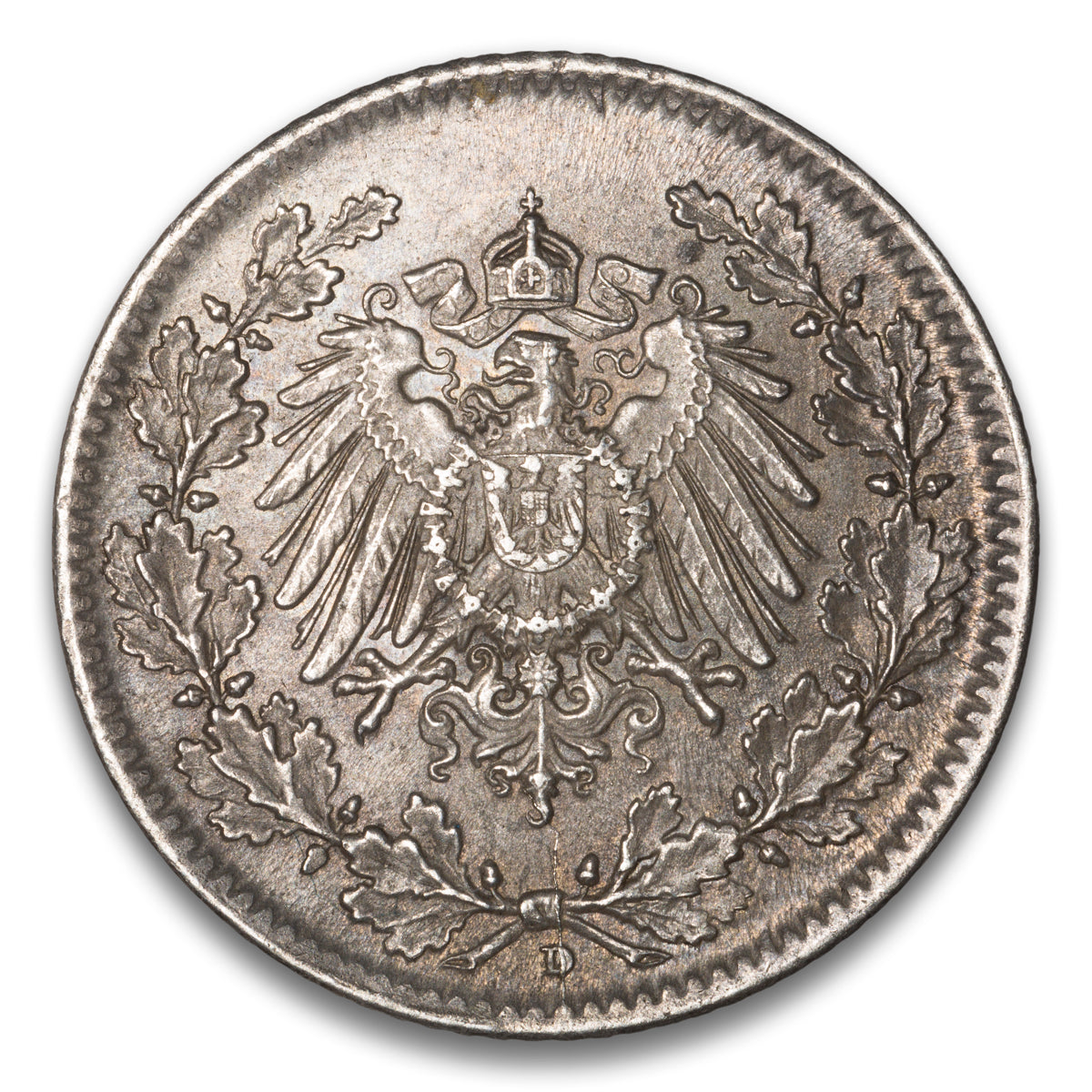Germany 1/2 Mark 1918 D