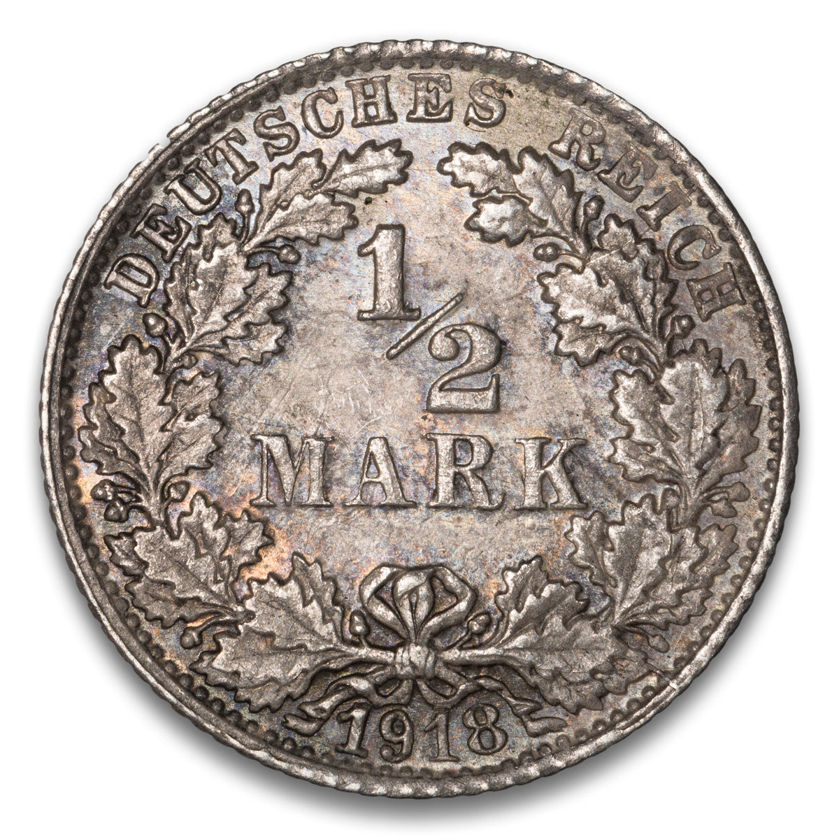 Germany 1/2 Mark 1918 F