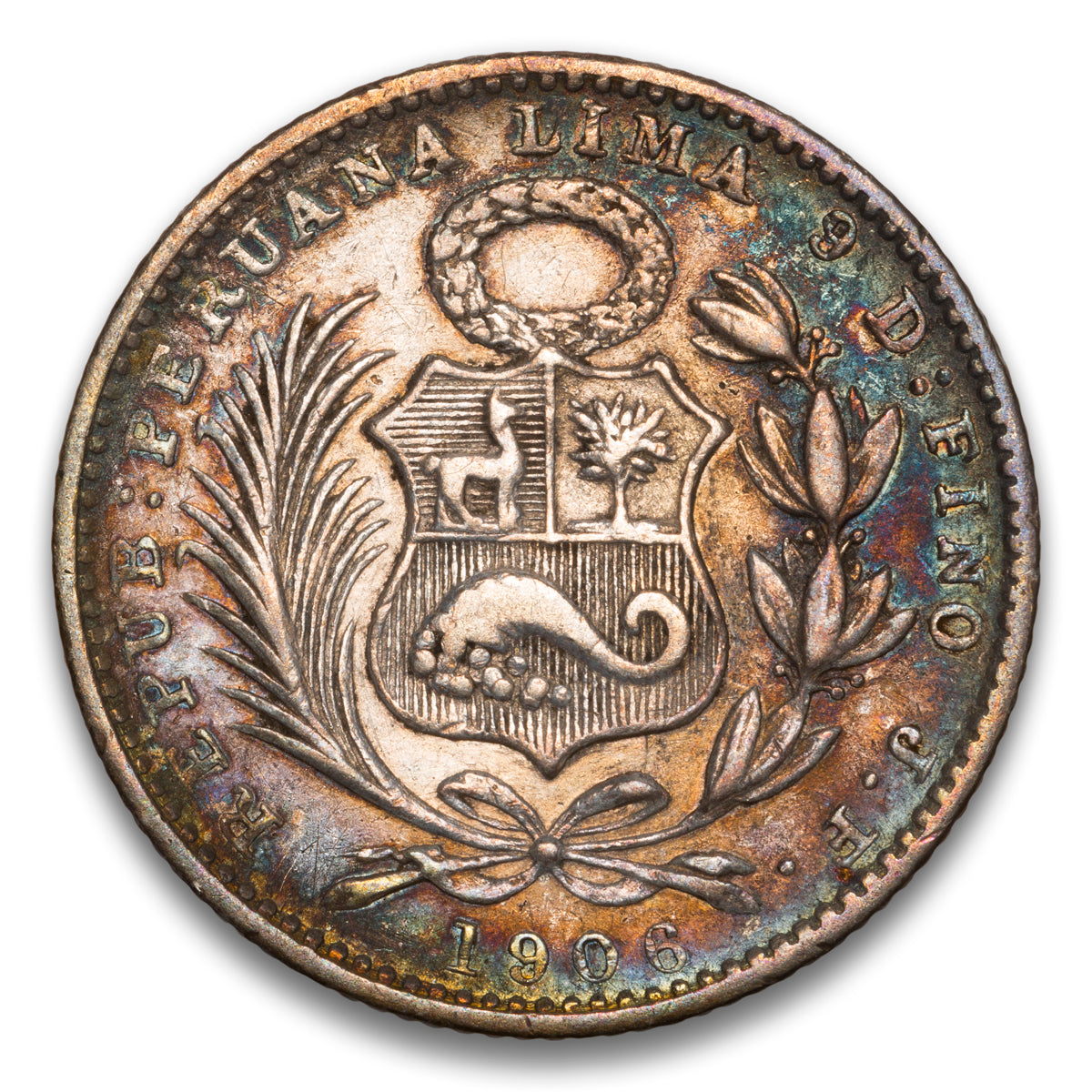 Peru 1 Dinero 1906 JF