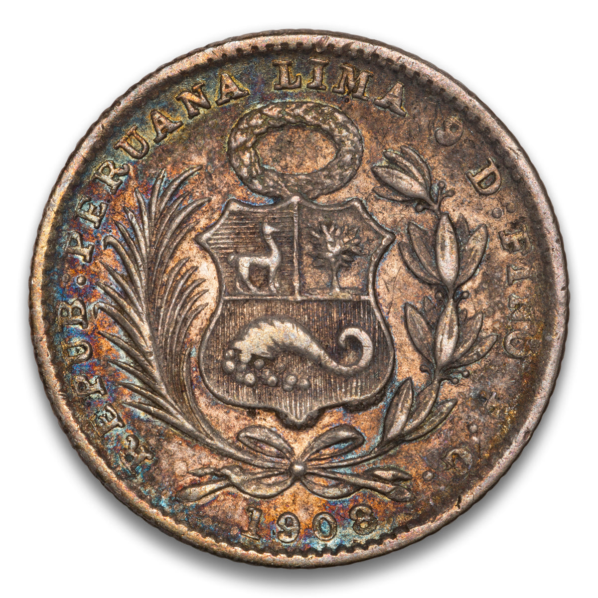 Peru 1 Dinero 1908 FG