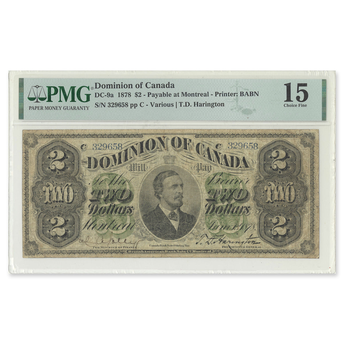 $2 1878 DC-9a Montreal Various-Harrington PMG F-15