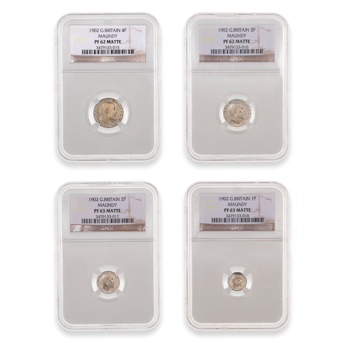 Great Britain 1902 Maundy Set NGC PR-63 Matte