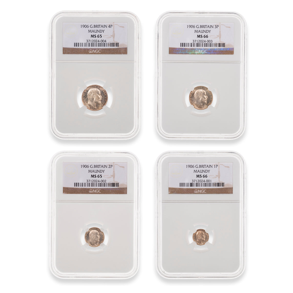 Great Britain 1906 Maundy Set NGC MS-66