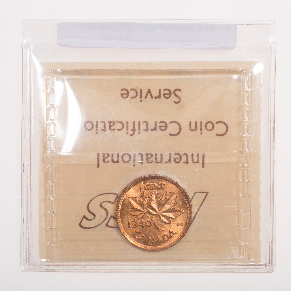 1 Cent 1940 ICCS MS-64 Red