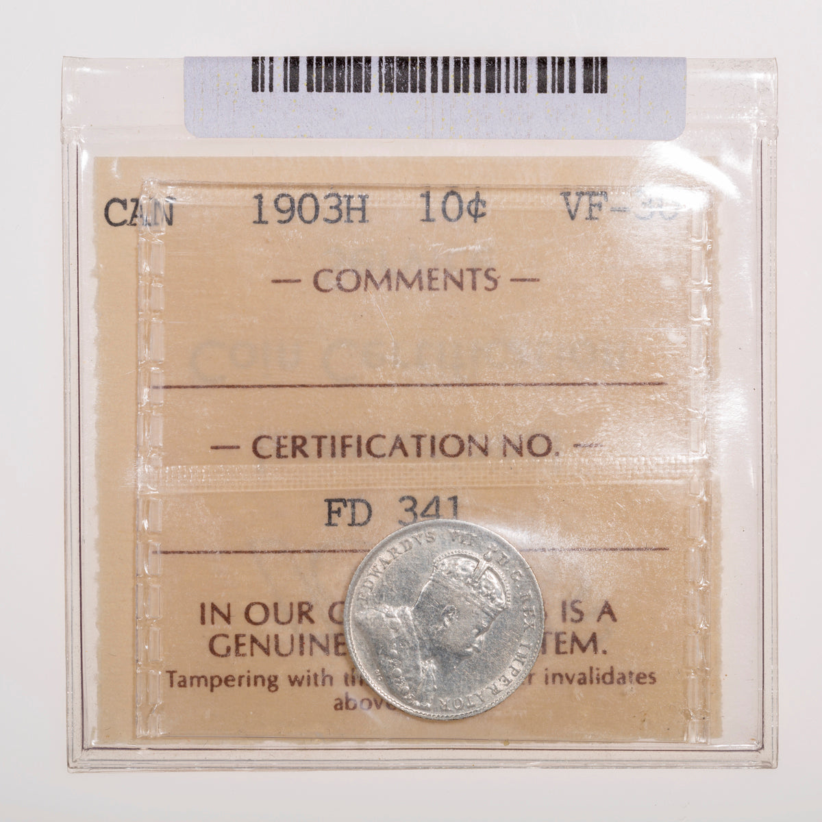 10 Cent 1903 ICCS VF-30