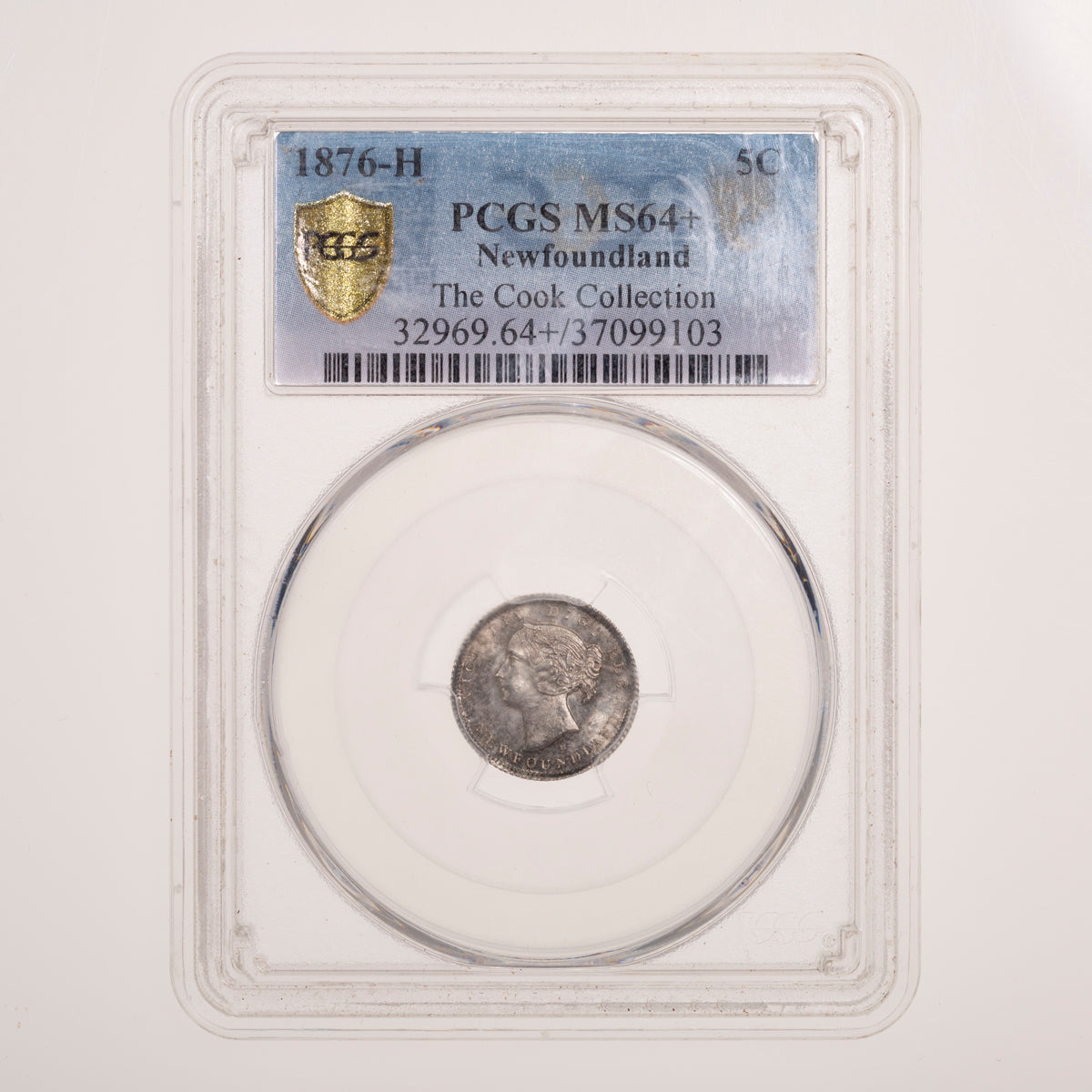 NFLD 5 Cent 1876H PCGS MS-64+ Cook Collection