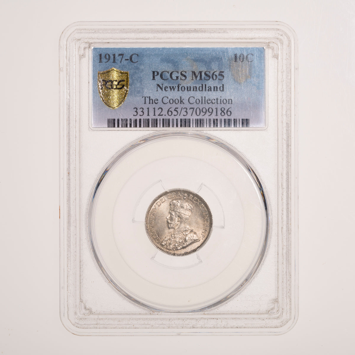 NFLD 10 Cent 1917C PCGS MS-65 Cook Collection