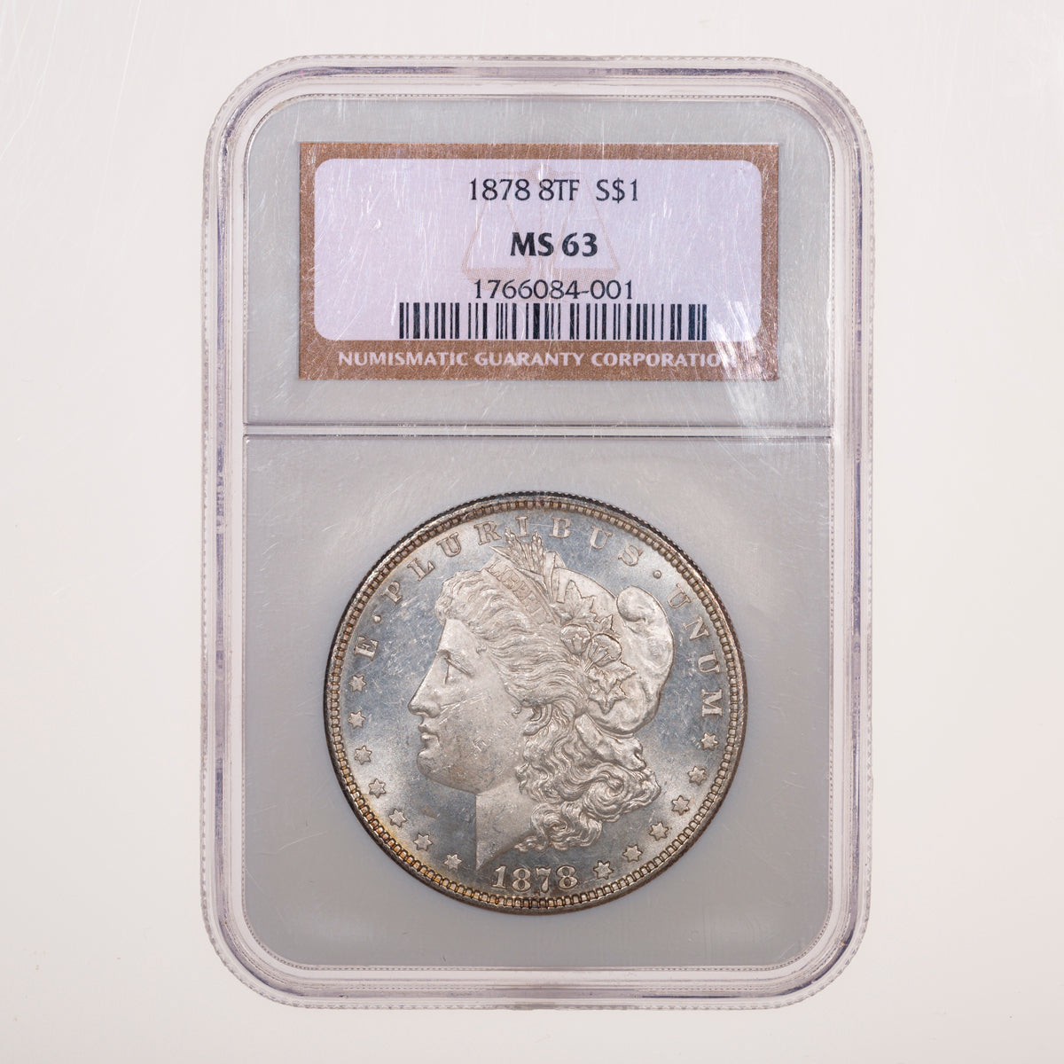 US $1 Morgan 1878 8 Tail Feathers VAM 1 Spear Point NGC MS-63