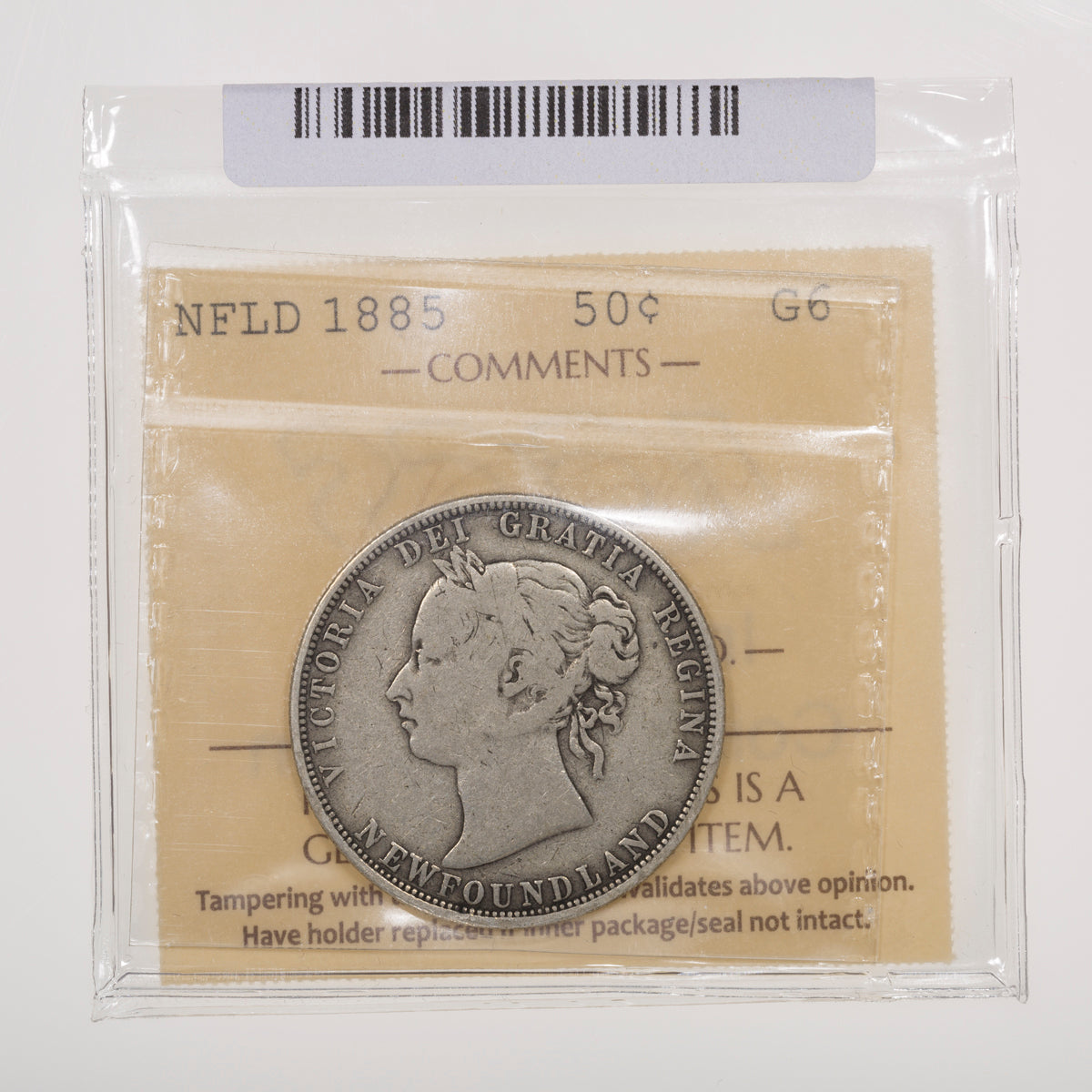 NFLD 50 Cent 1885 ICCS G-6