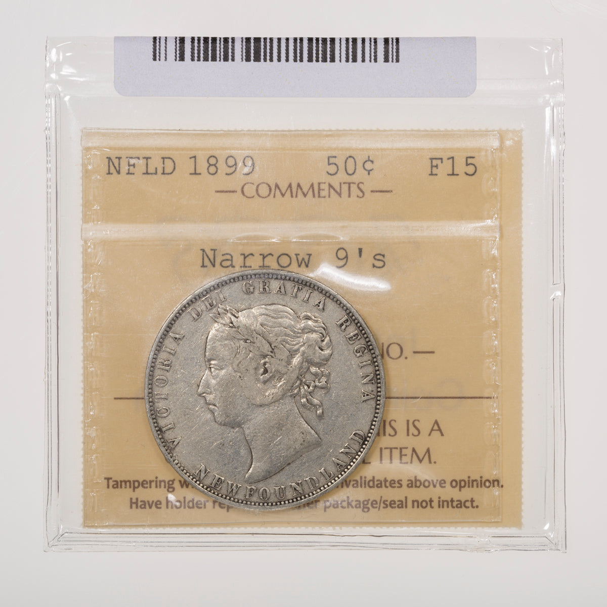 NFLD 50 Cent 1899 Narrow 9's ICCS F-15