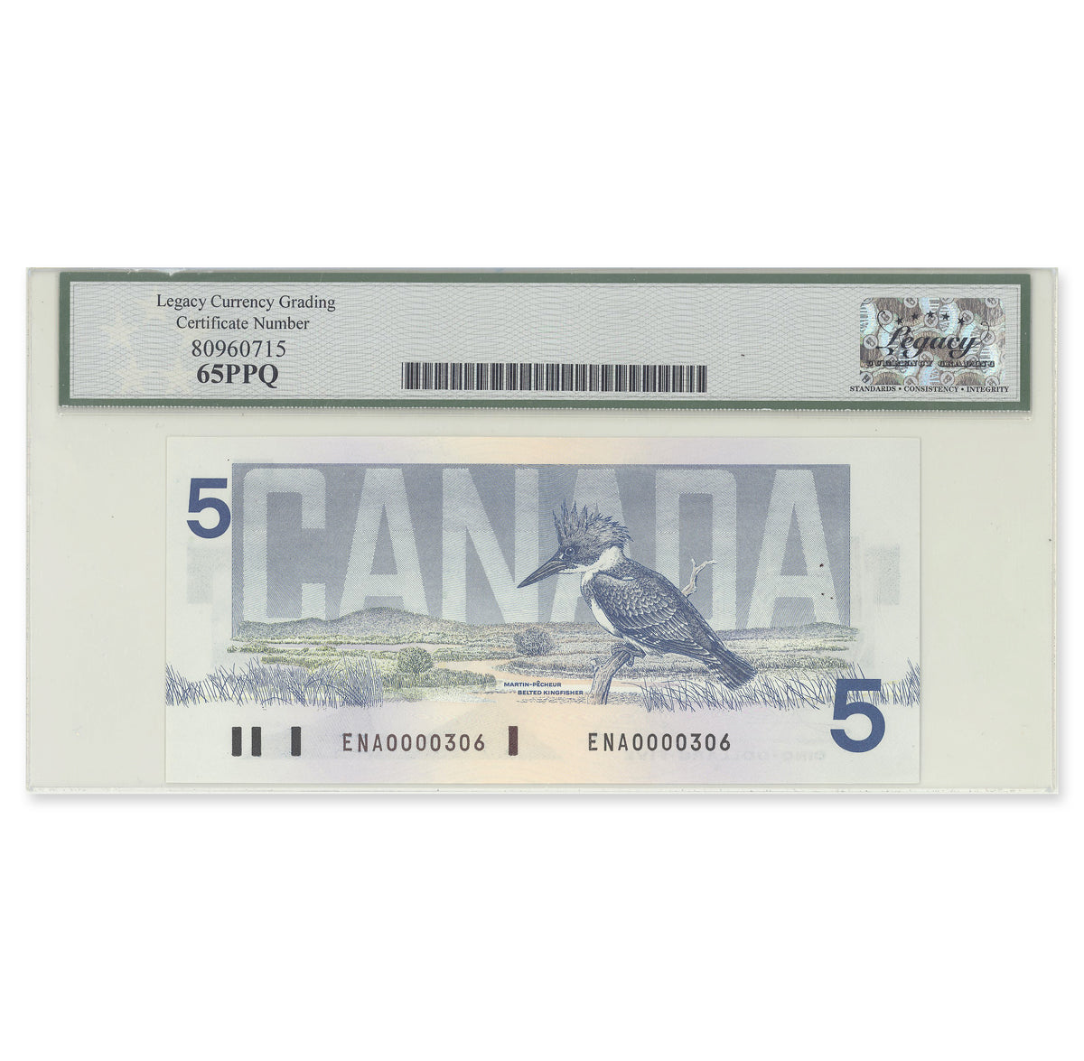 1986 $5 Low Serial # BC-56a-N5-iv Crow-Bouey Prefix ENA LEGACY GUNC-65 PPQ