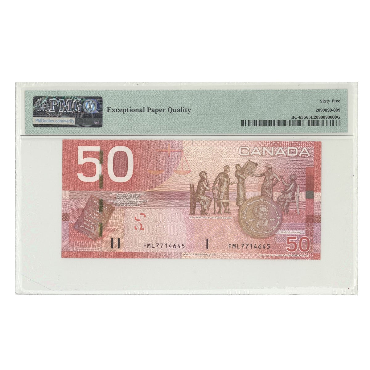 2004 (2008) $50 BC-65b Jenkins-Carney Prefix FML PMG GUNC-65 EPQ